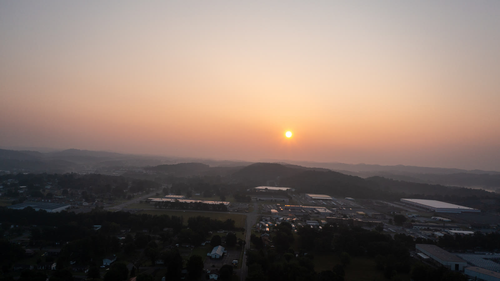 Bristol morning sun through haze